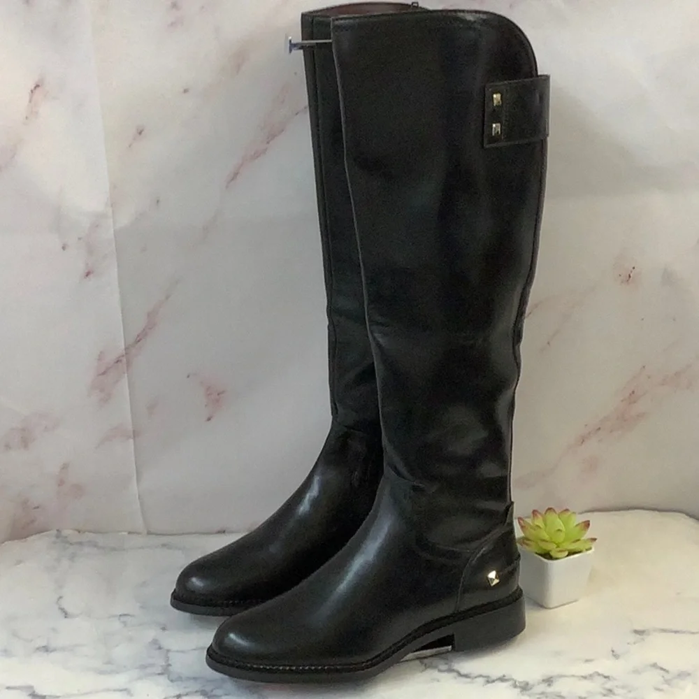NWT Franco Sarto Henrietta Black Riding Boots Size 5